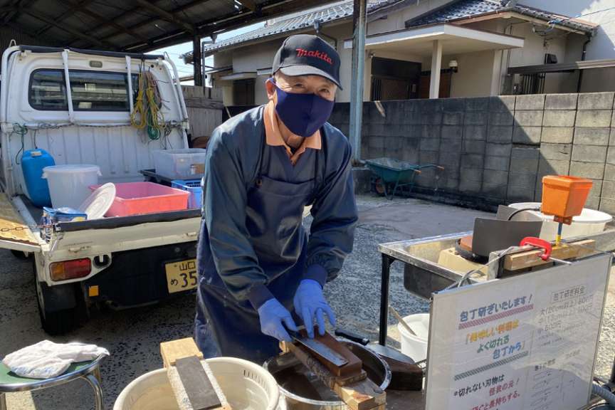 好評の包丁研ぎ